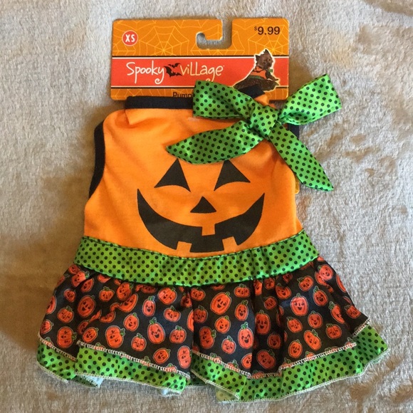 Spooky Village Pumpkin Dress For Dogs